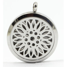 Sunflower Silver Stainless Steel Perfume Diffuser Locket Pendant